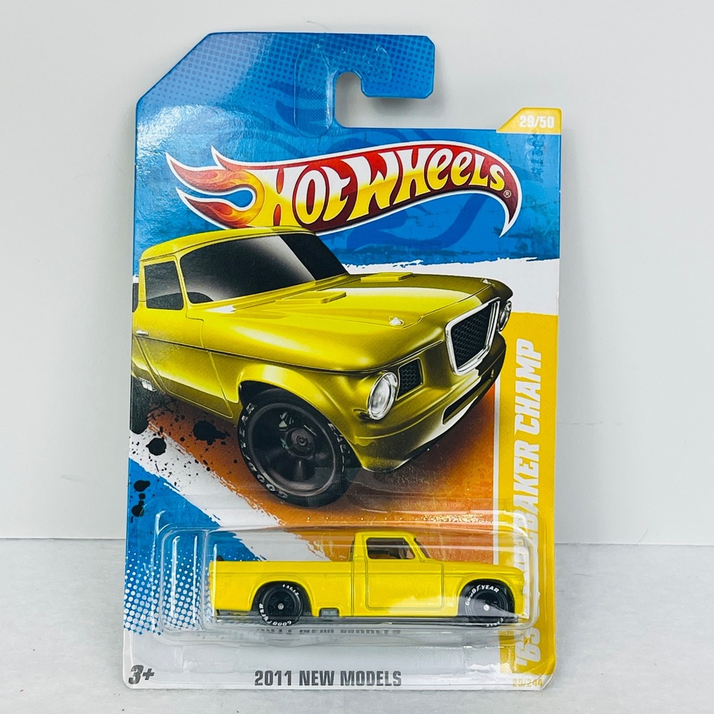 Hot Wheels 63 Studebaker Champ Diecast Truck Yellow 2011 New Models 29/244 New